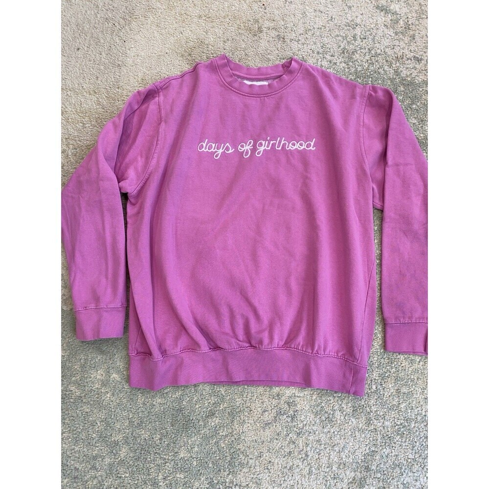 Dylan Mulvaney Sweatshirt Days Of Girlhood Women’s XL Pink Embroidered Tik Tok